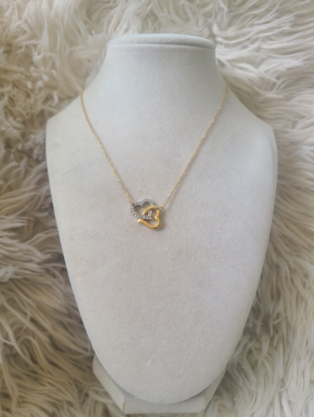 Swarovski Match Two-Tone Interlocking Heart Necklace- Great Condition